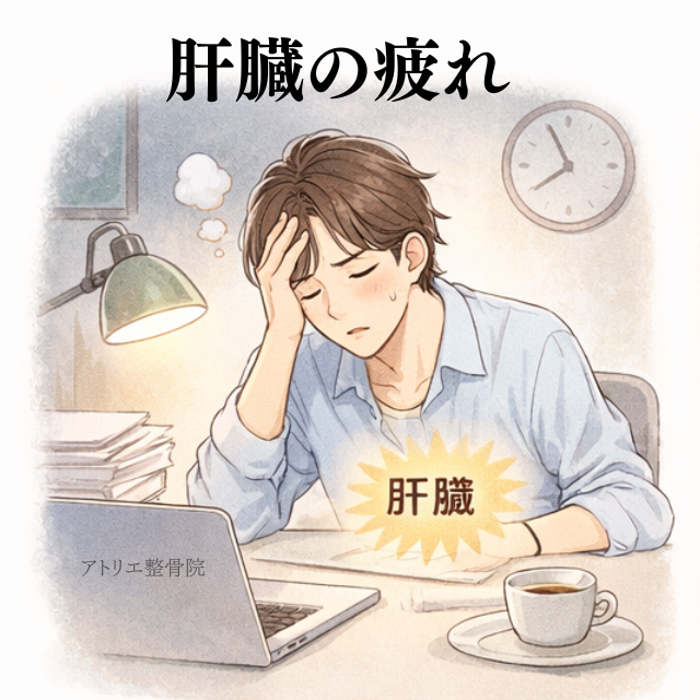 板橋の整体アトリエ整骨院の肝臓の疲れのイラスト