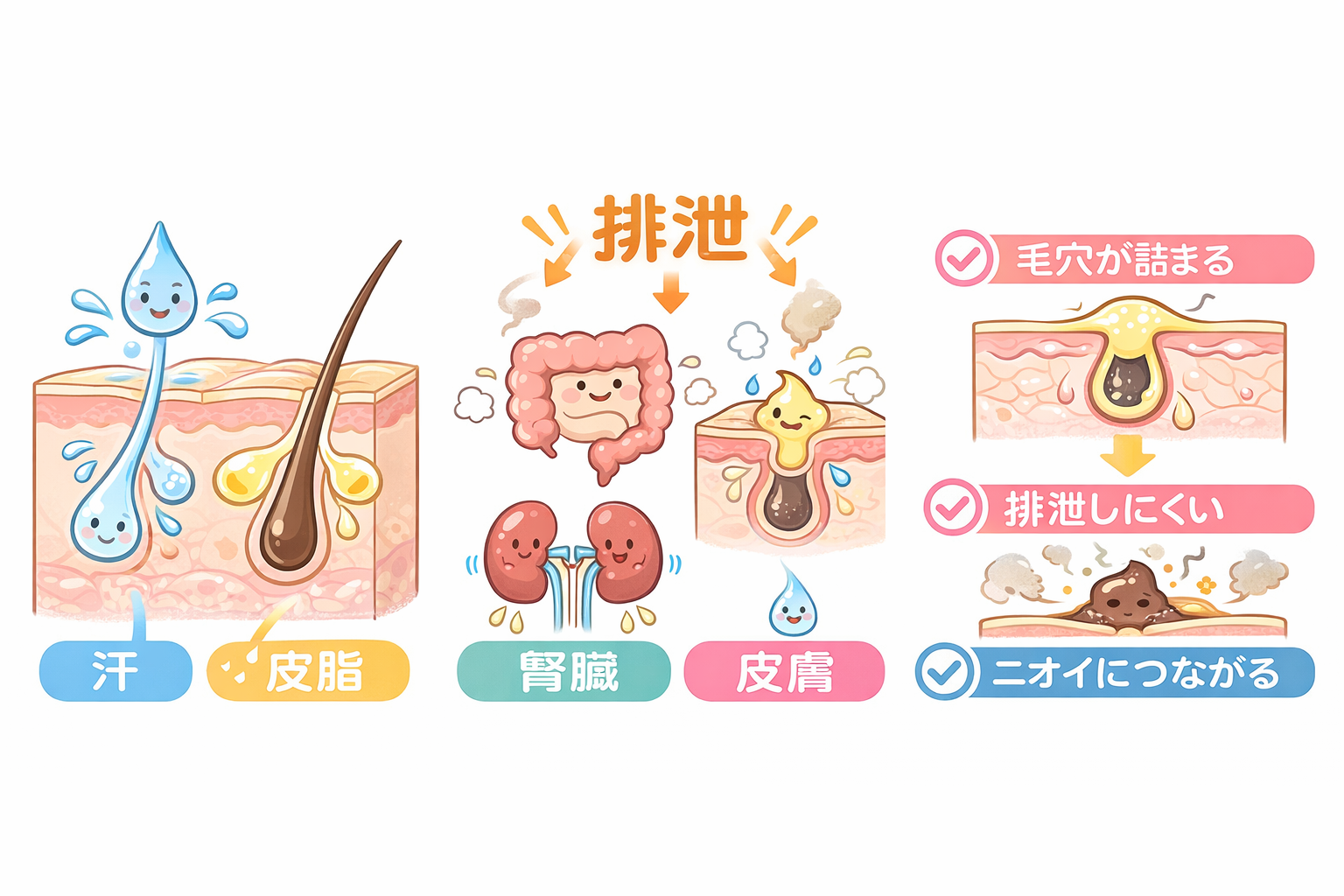 板橋の整体アトリエ整骨院の排泄イラスト